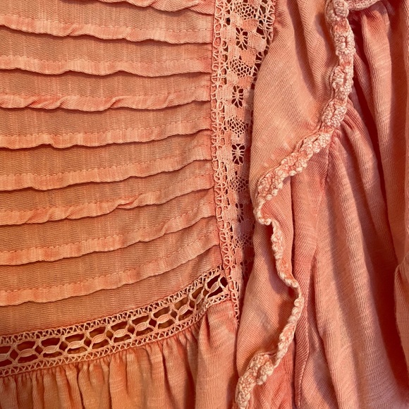 NWT FREE PEOPLE Le Femme romantic top in XS winter coral - Picture 8 of 11